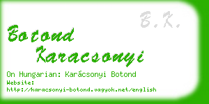 botond karacsonyi business card